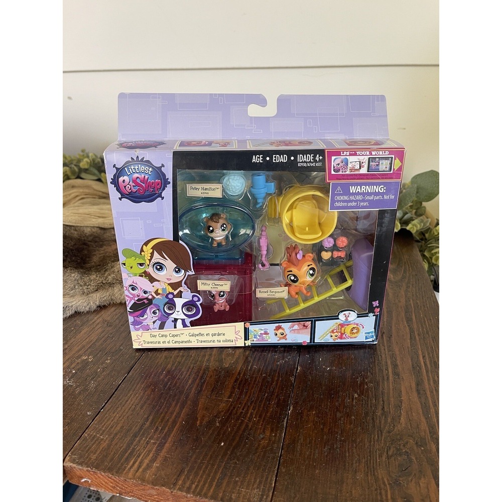 NEW HASBRO LITTLEST PET SHOP LOT DAY‎ CAMP LPS 3 PET PLAYSET & 638 Armodillo
